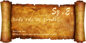 Szórádi Ernő névjegykártya